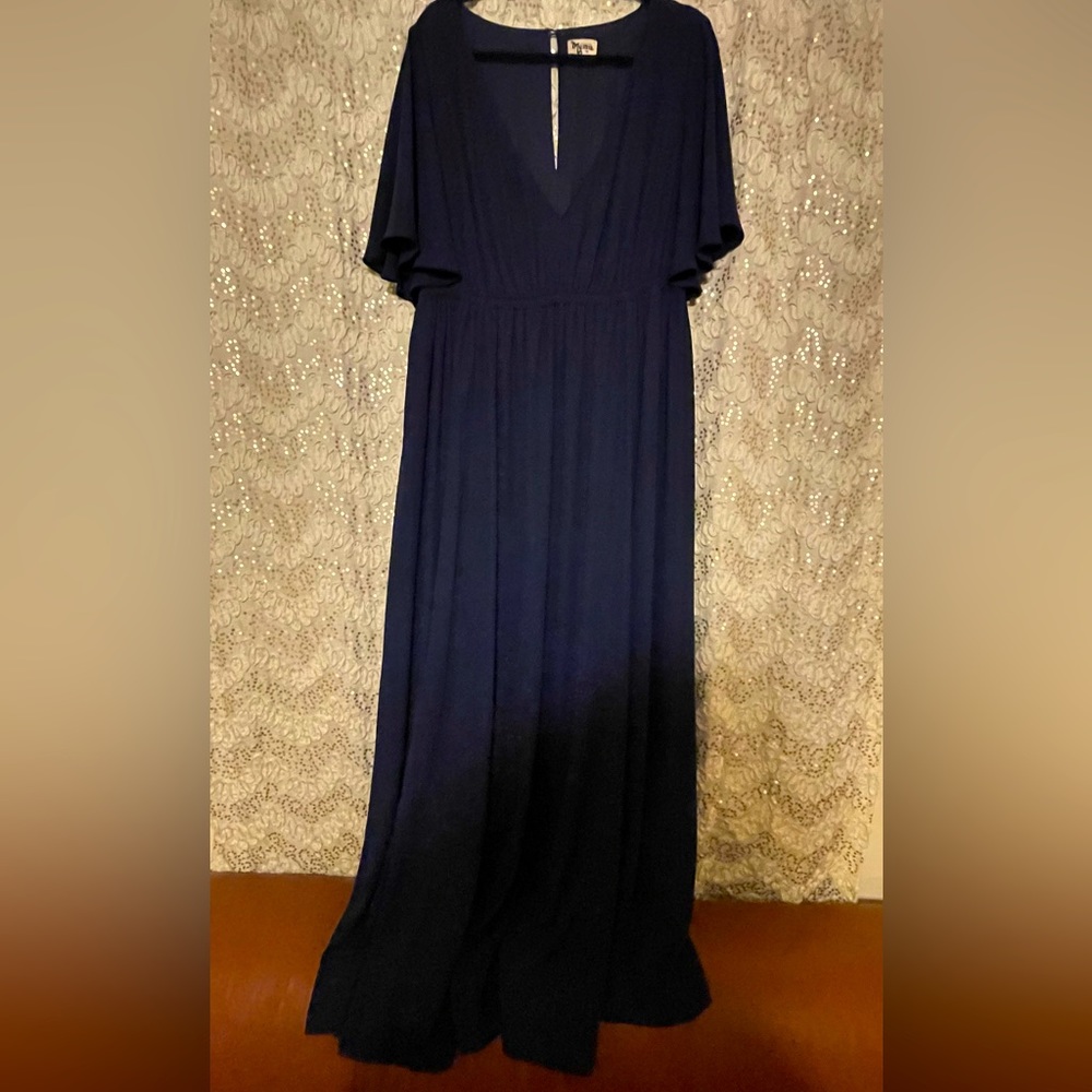 Navy Maxi special occasion dress 3x show me your Mumu